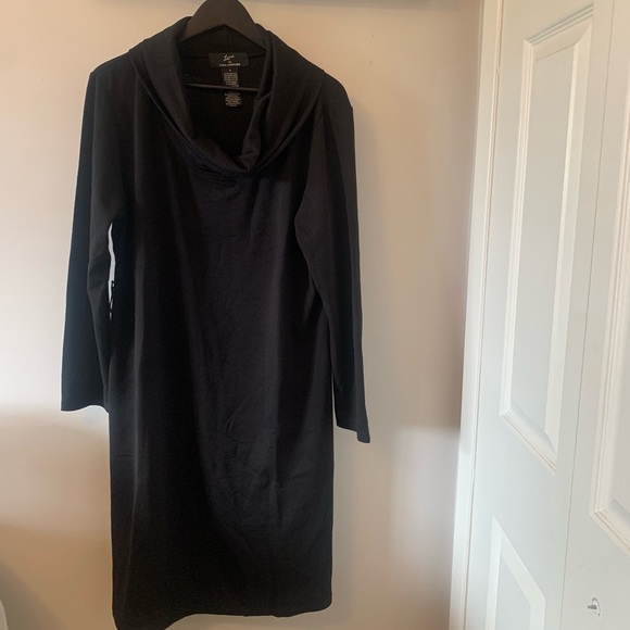 NWOT / Lemmie for Nina Leonard / Cowl Neck / Sweater Dress / Belted - Picture 4 of 10